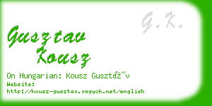 gusztav kousz business card